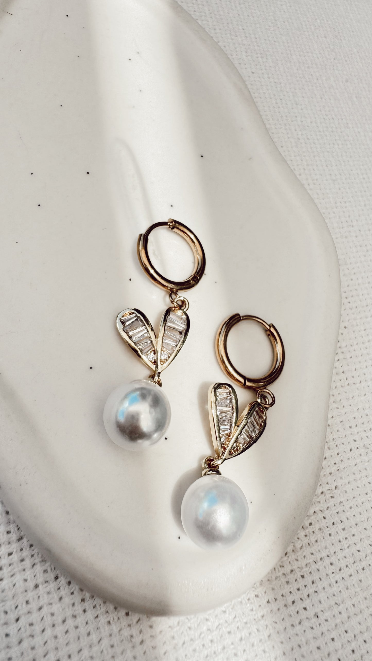 Pearl Heart Sparkle Necklace Set