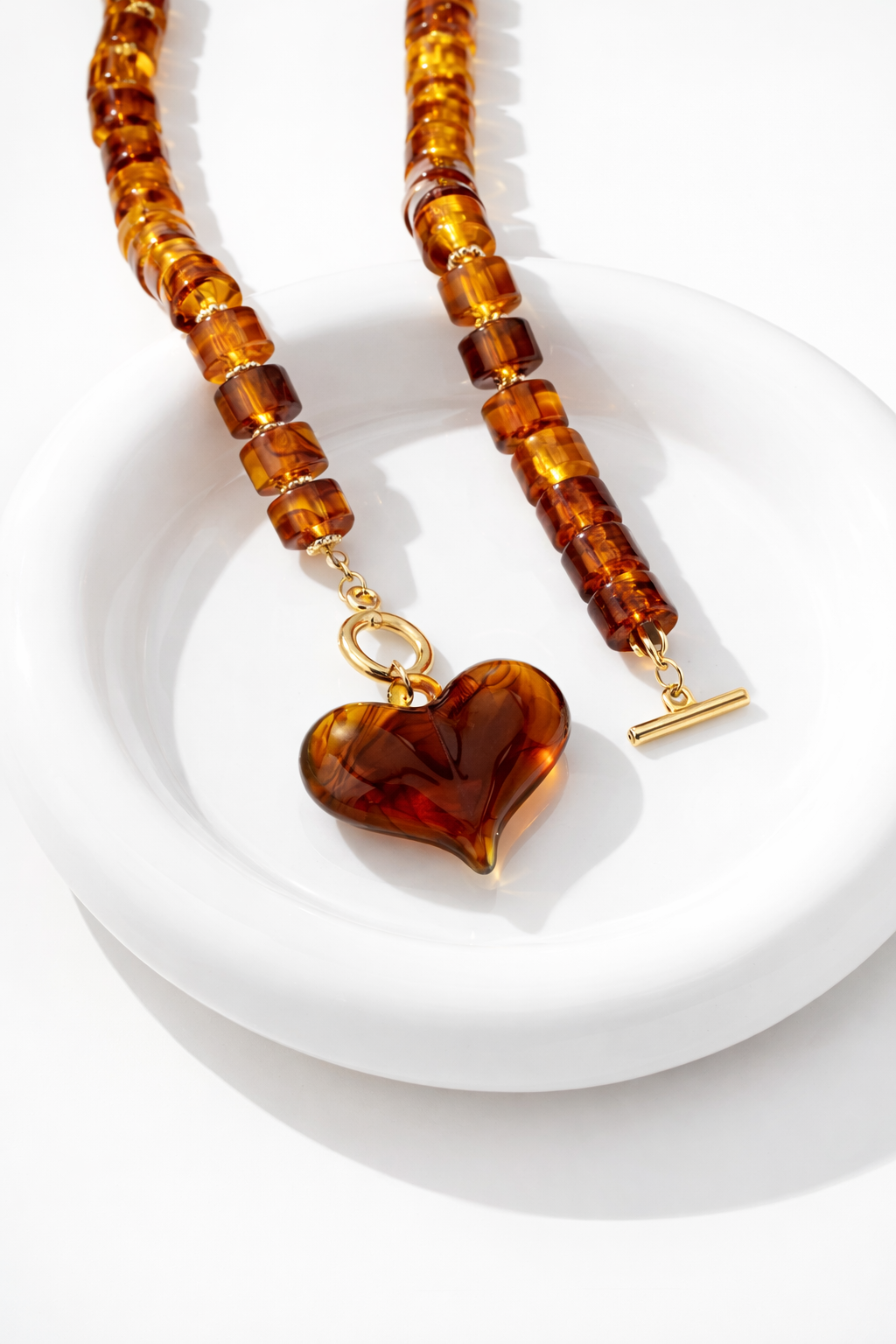 Amber Heart Necklace