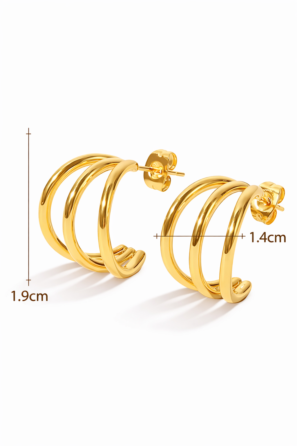 Triple Glow Hoop Studs