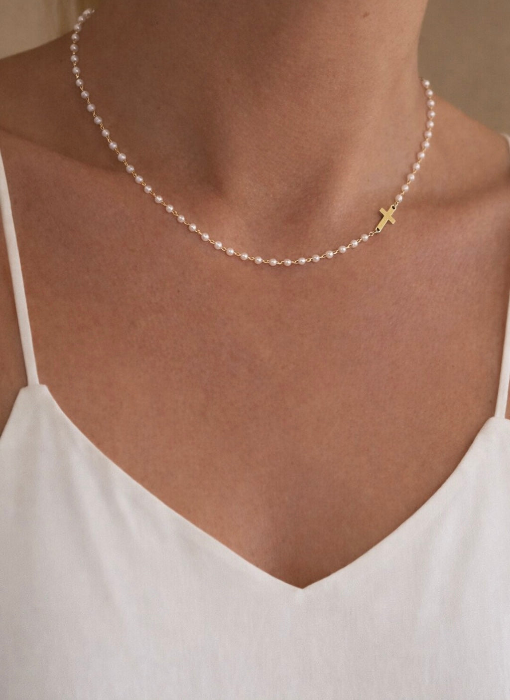 Pearl Cross Necklace