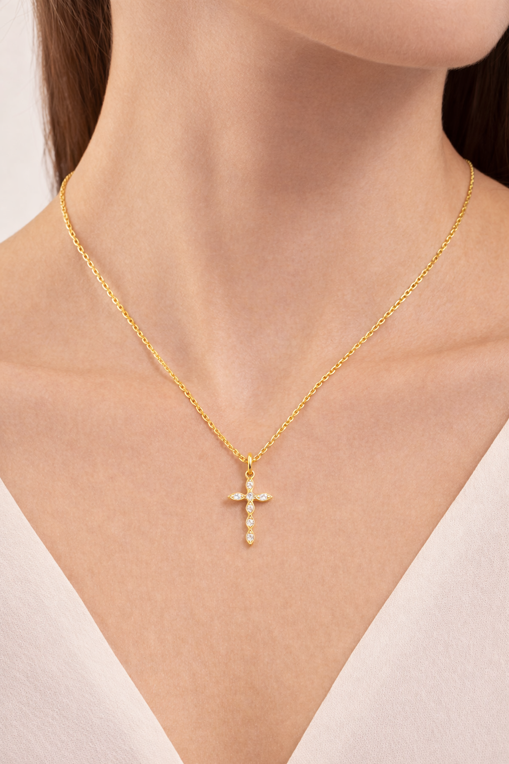 Halo Cross Necklace