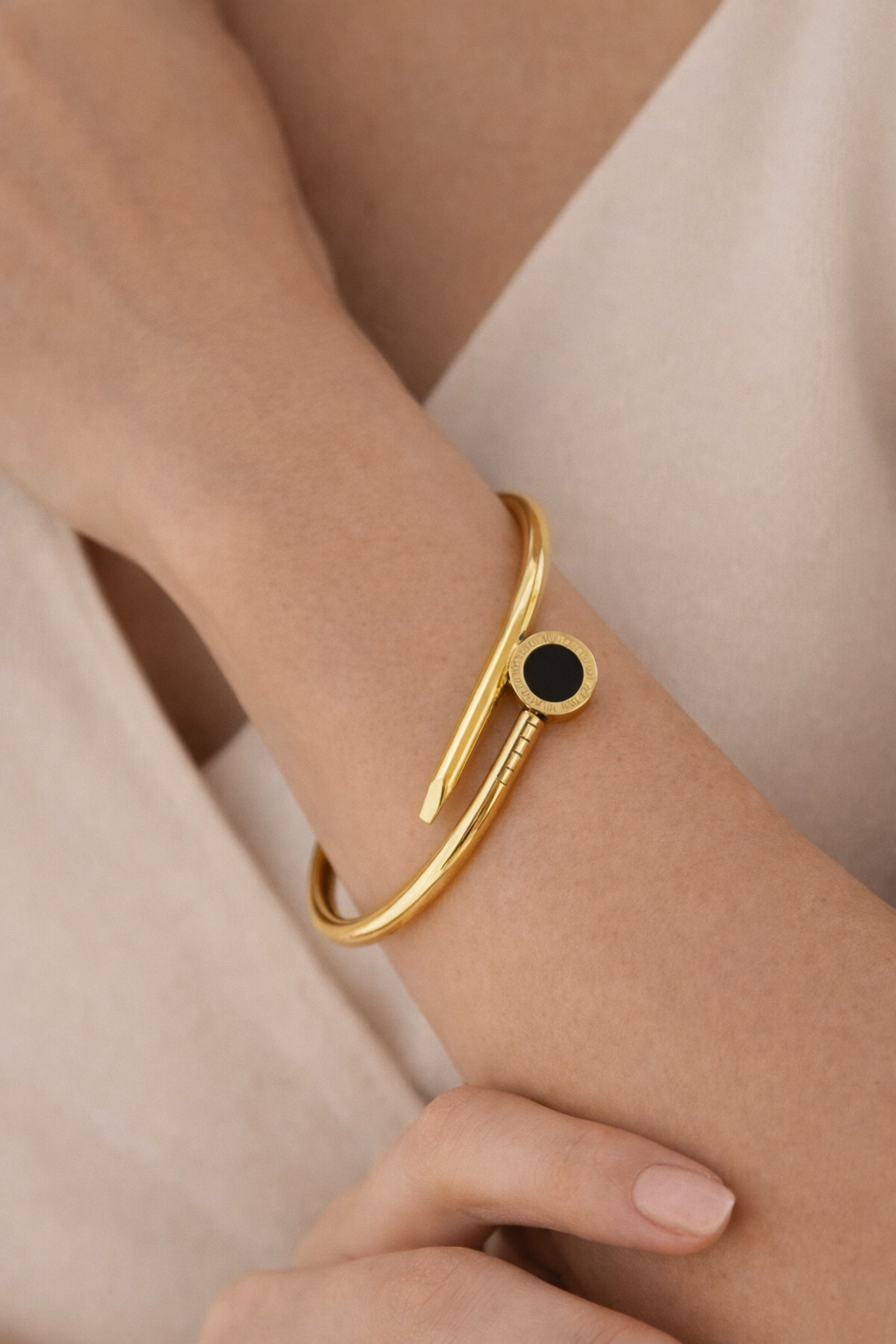 Roman Nail Gold Bracelet