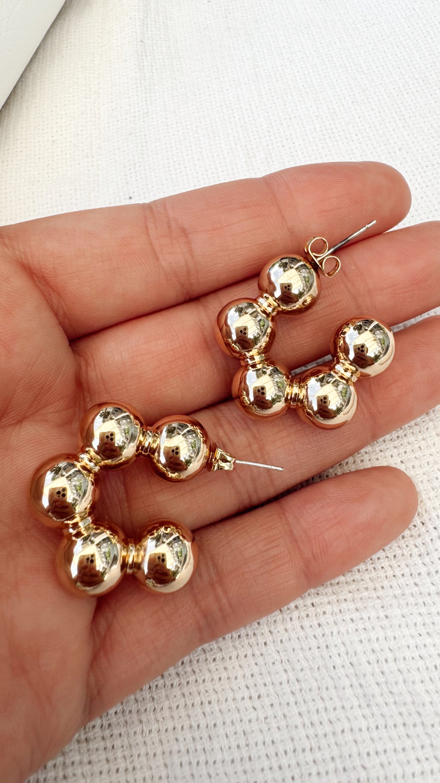 Golden Beads Hoops