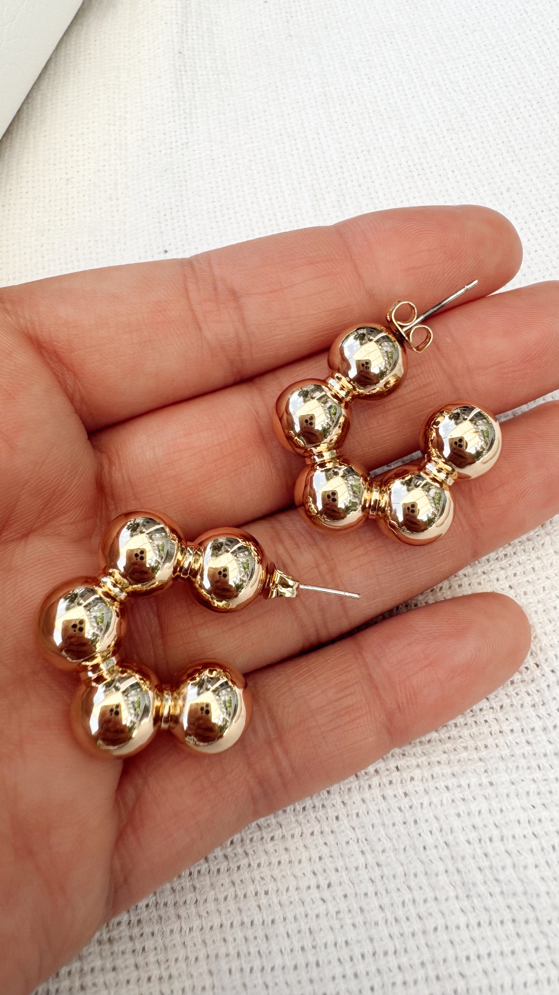 Golden Beads Hoops