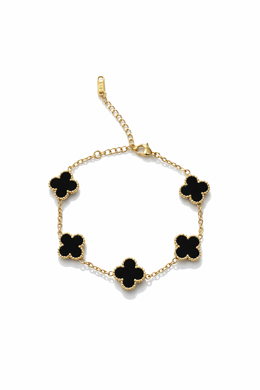 Black Clover Bracelet – Minimalist Luck Charm