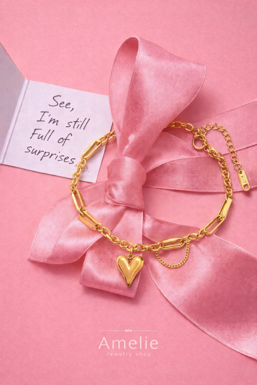 Golden Heart Charm Bracelet