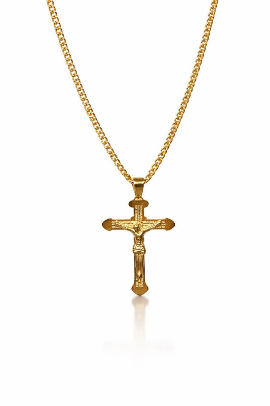 Classic Gold Crucifix Necklace