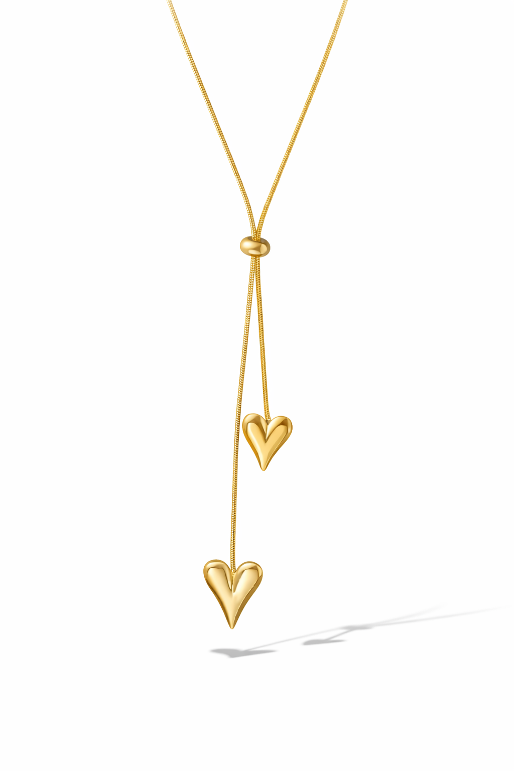 Double Heart Y Necklace
