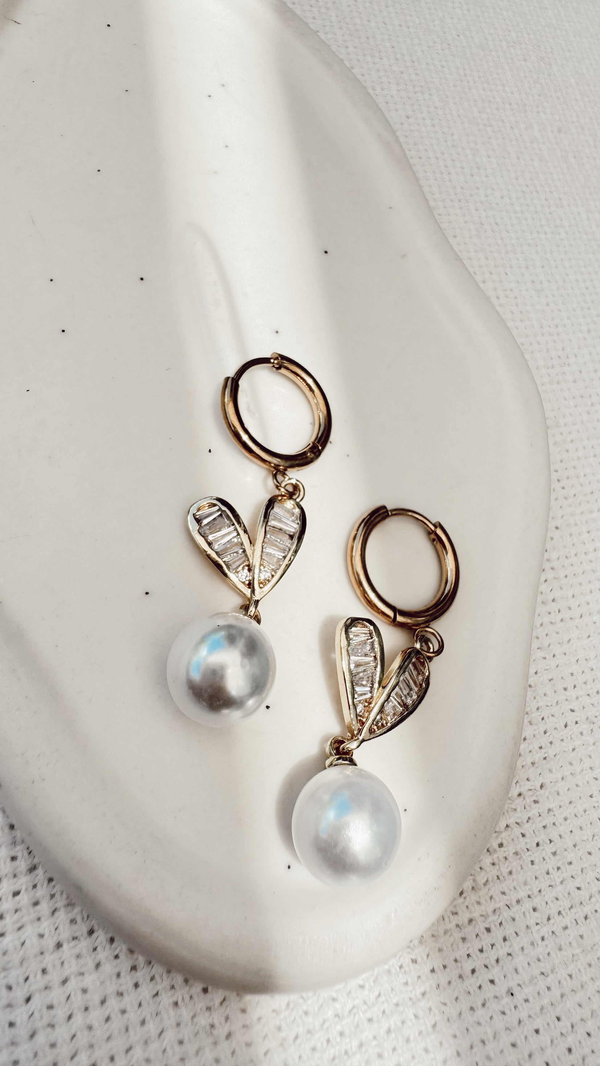 Pearl Heart Sparkle Necklace Set
