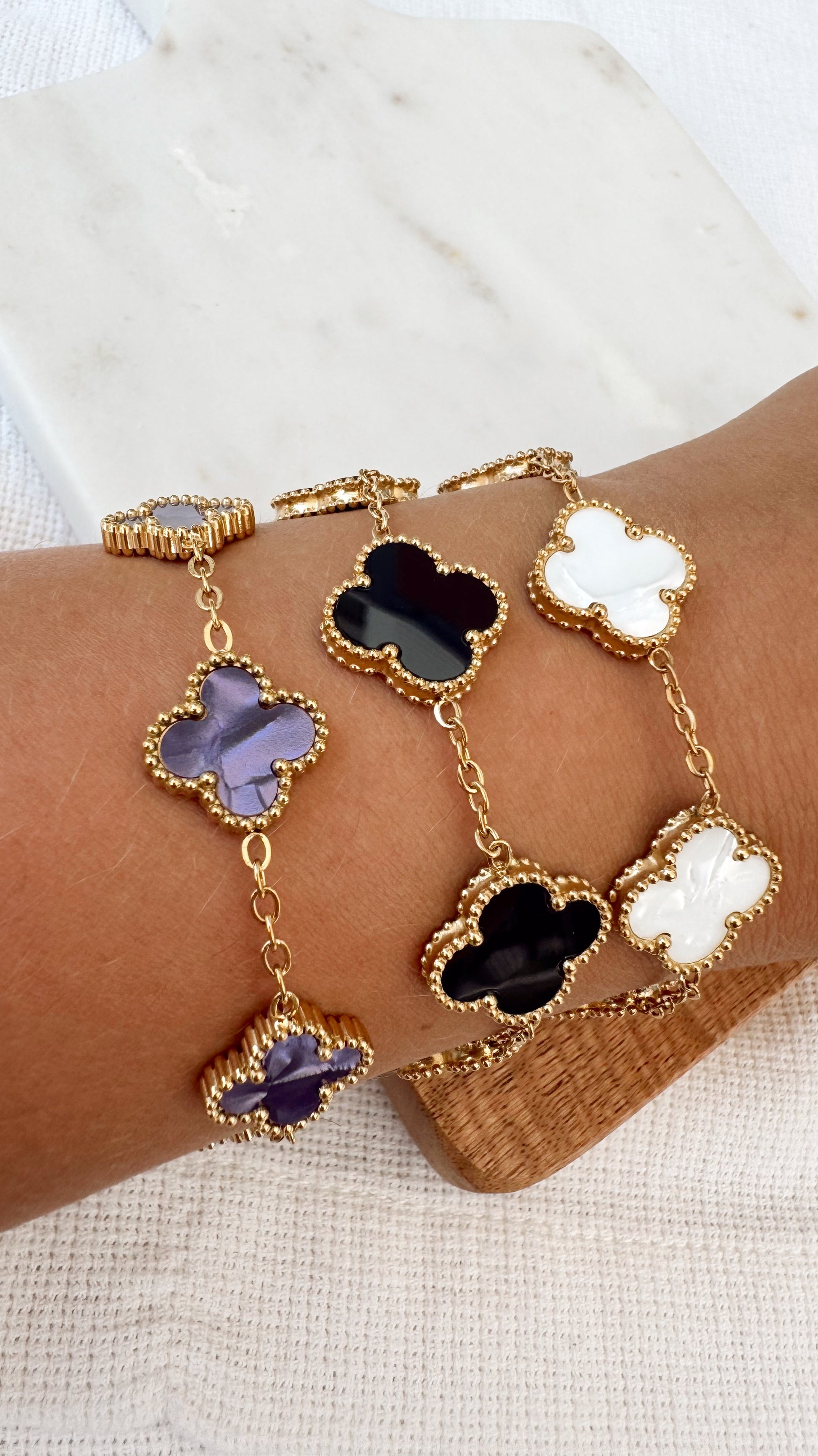 White Clover Bracelet – Clean & Chic Luck Charm