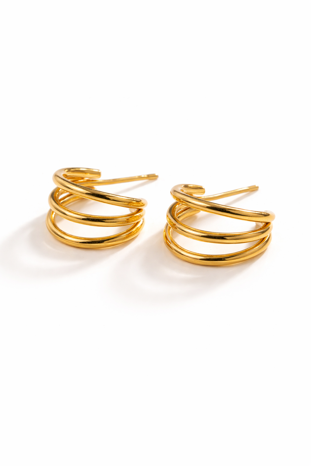 Triple Glow Hoop Studs