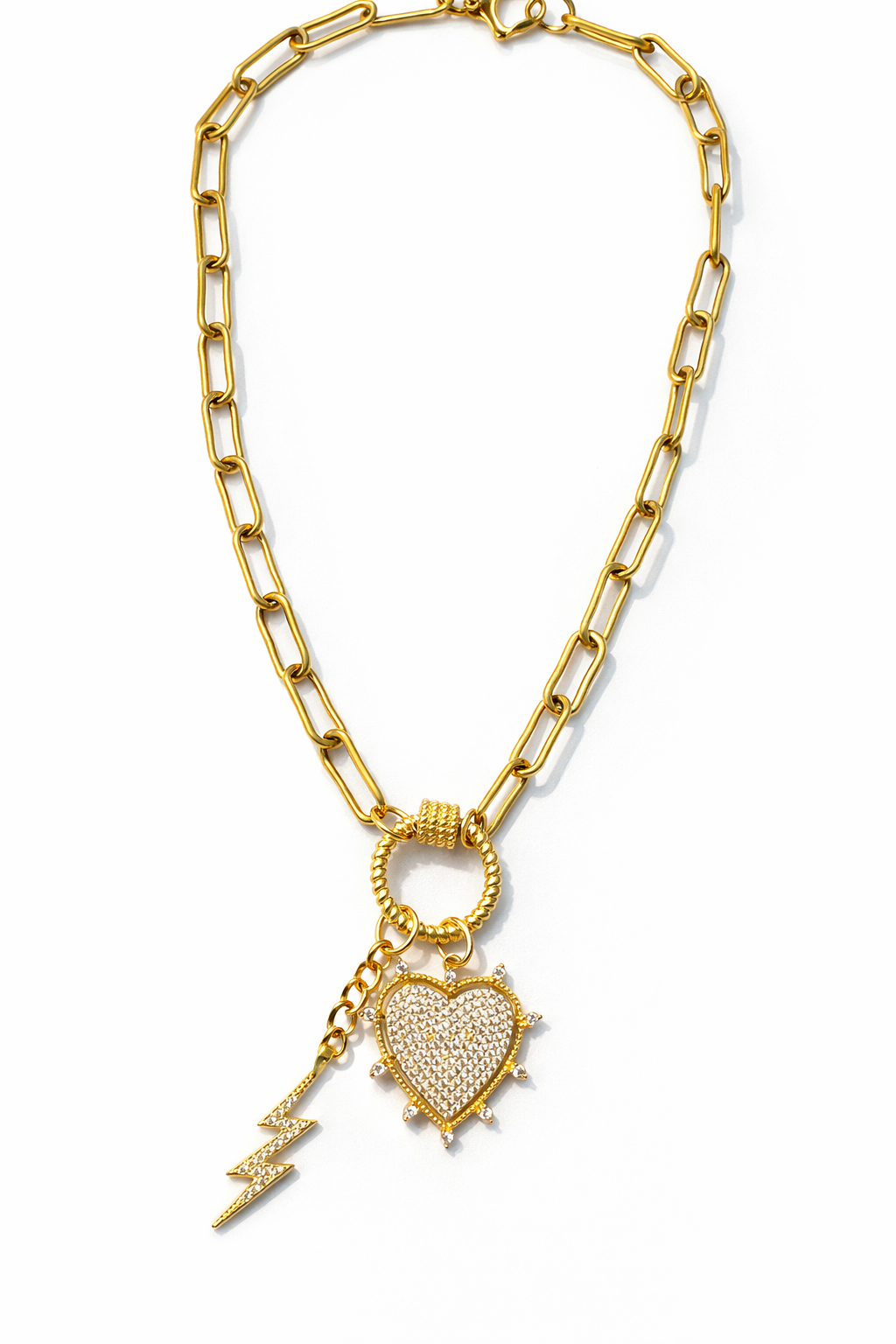 Golden Heart Lightning Necklace