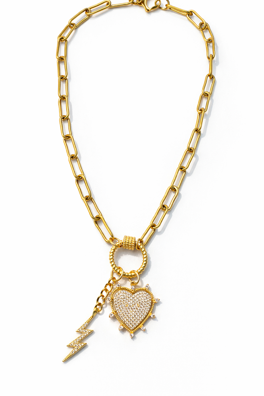 Golden Heart Lightning Necklace