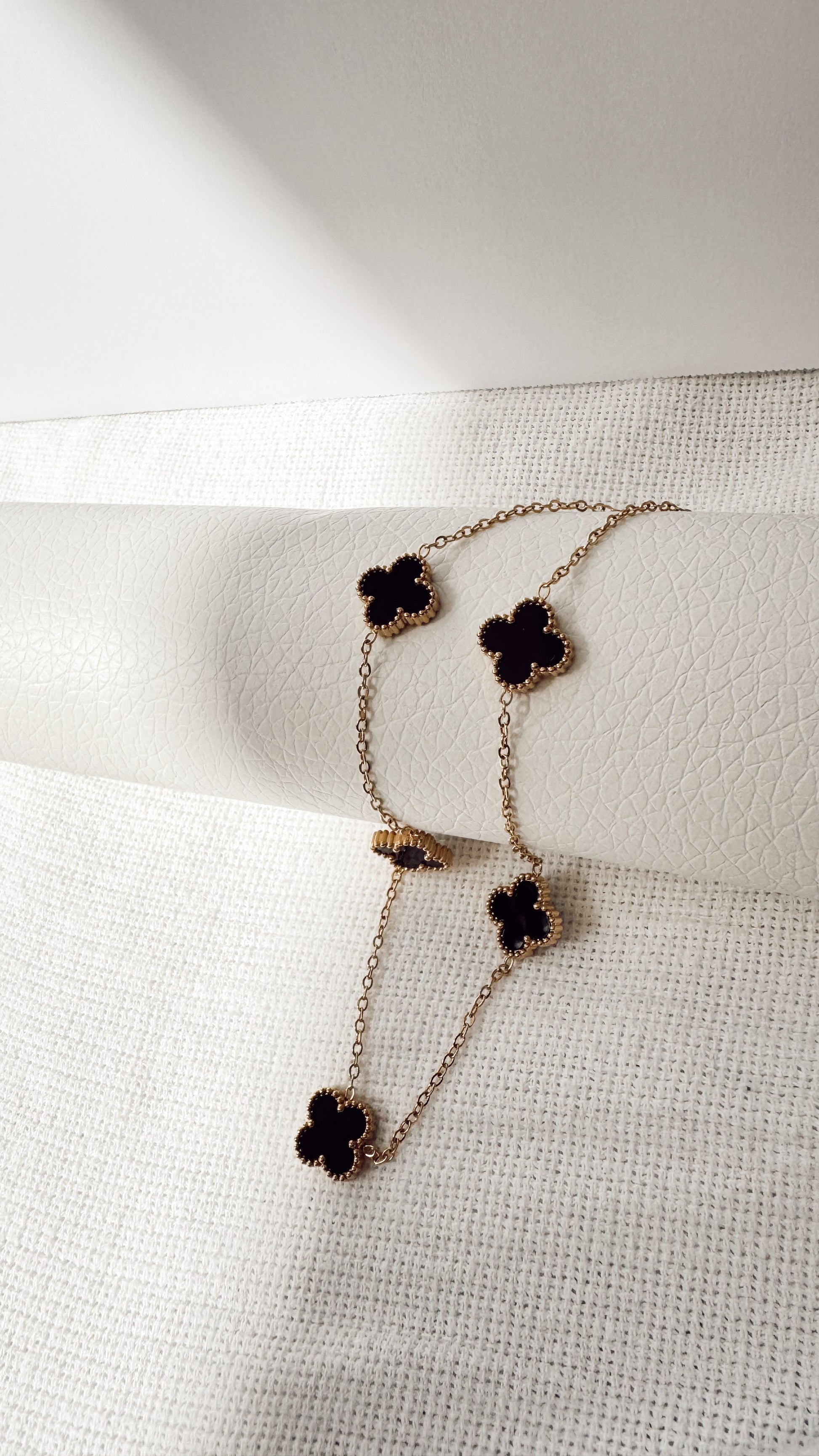 Black Clover Charm Necklace