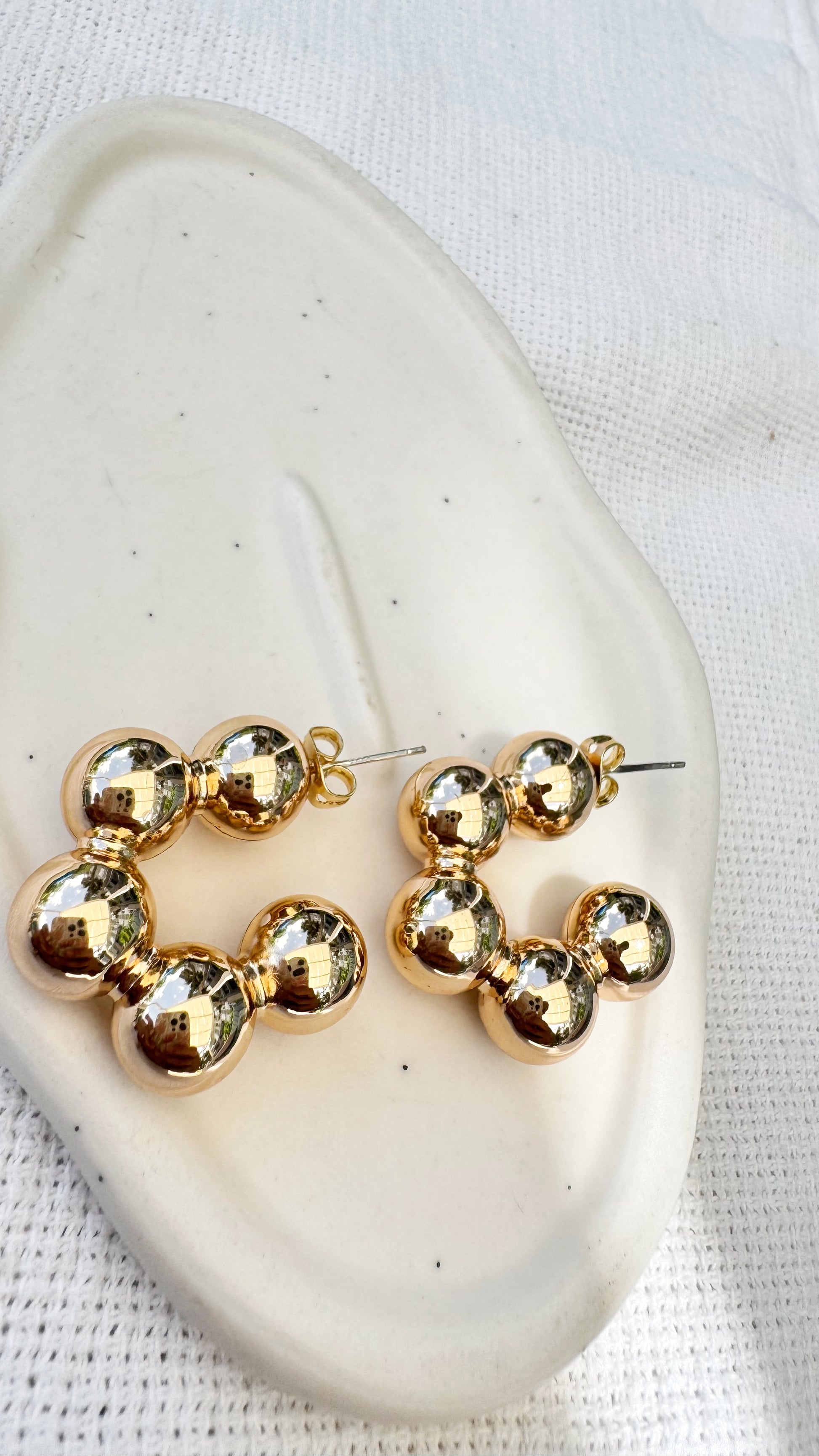 Golden Beads Hoops