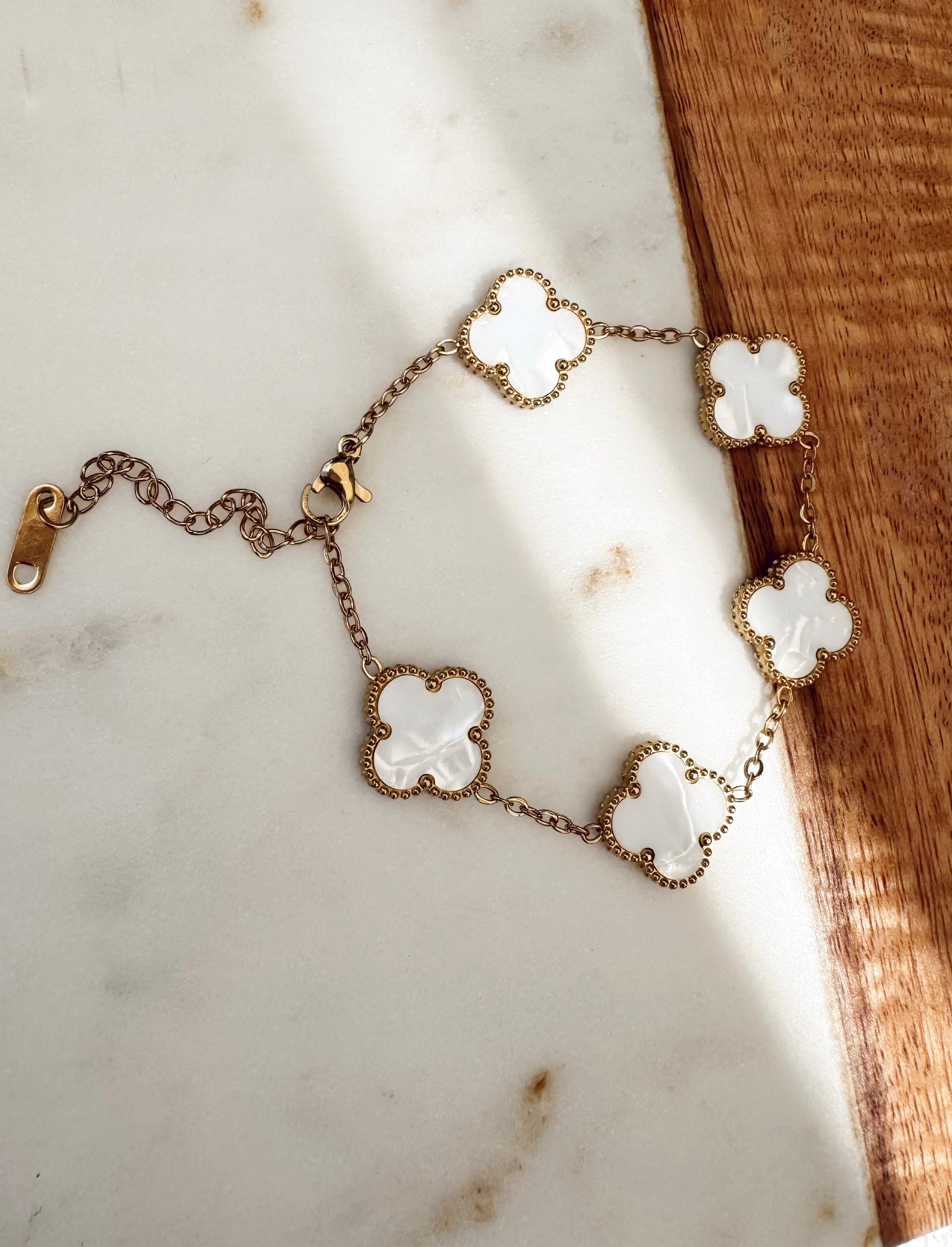White Clover Bracelet – Clean & Chic Luck Charm