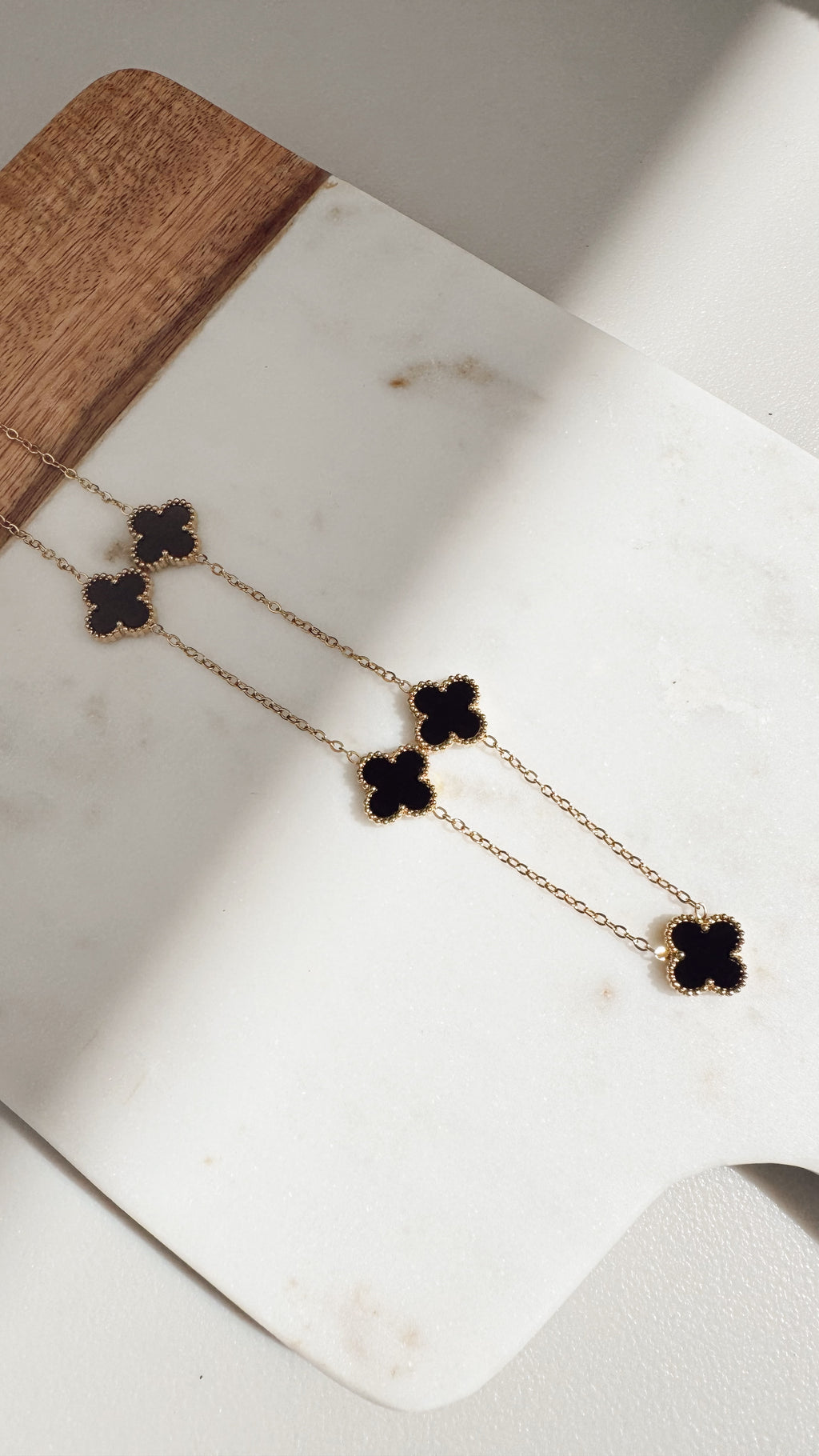 Black Clover Charm Necklace