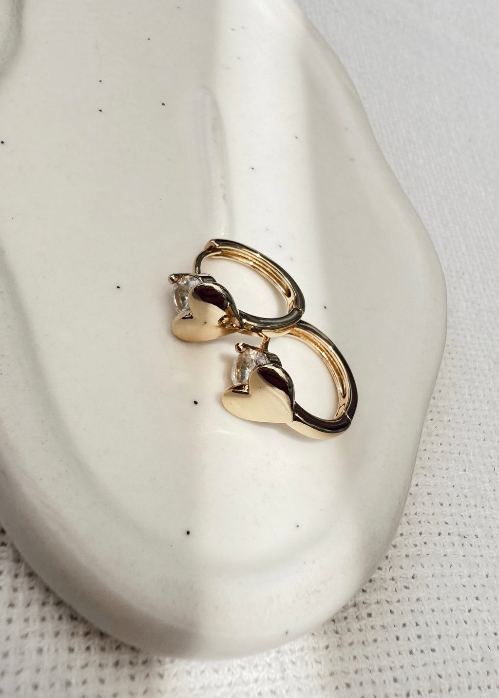 Golden Heart Hoop Earrings