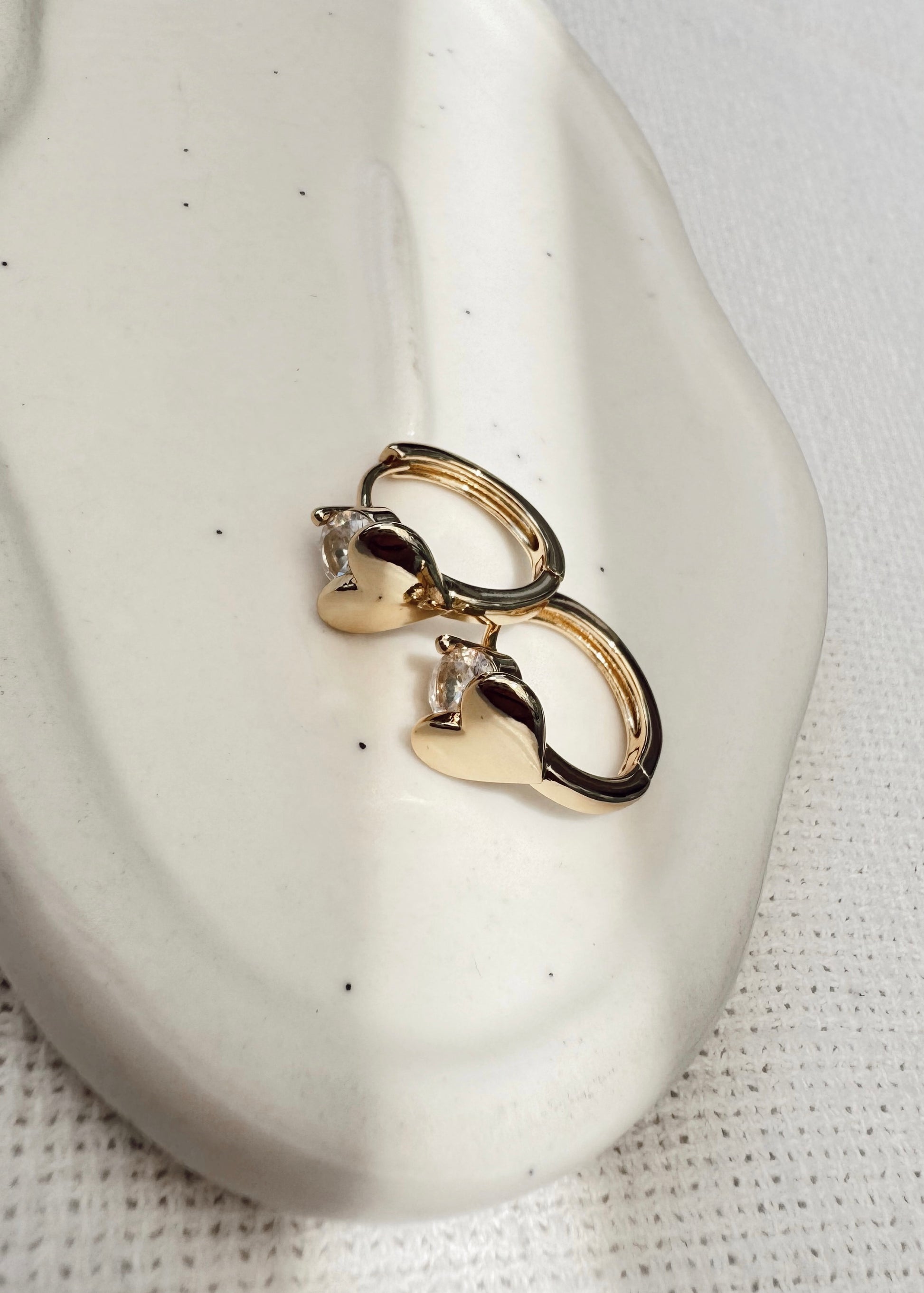Golden Heart Hoop Earrings