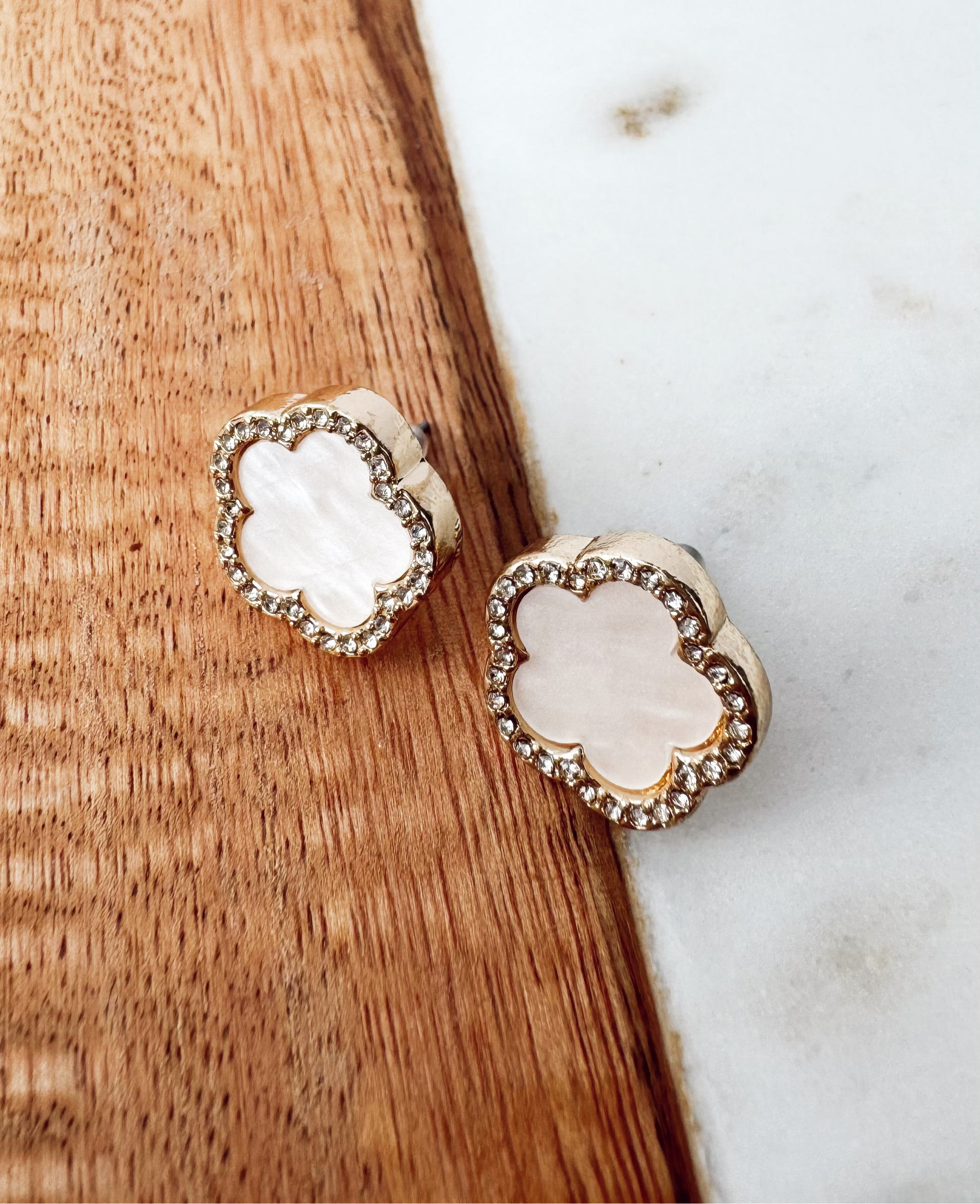 White clover earrings
