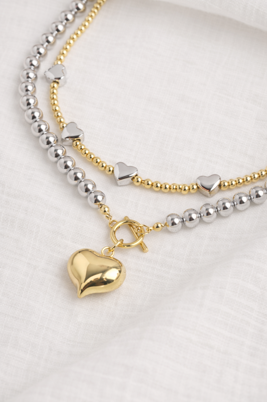 Golden Harmony Heart Necklace