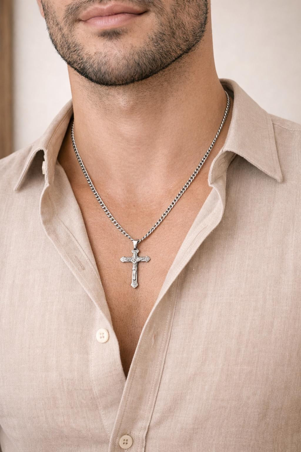 Classic Gold Crucifix Necklace