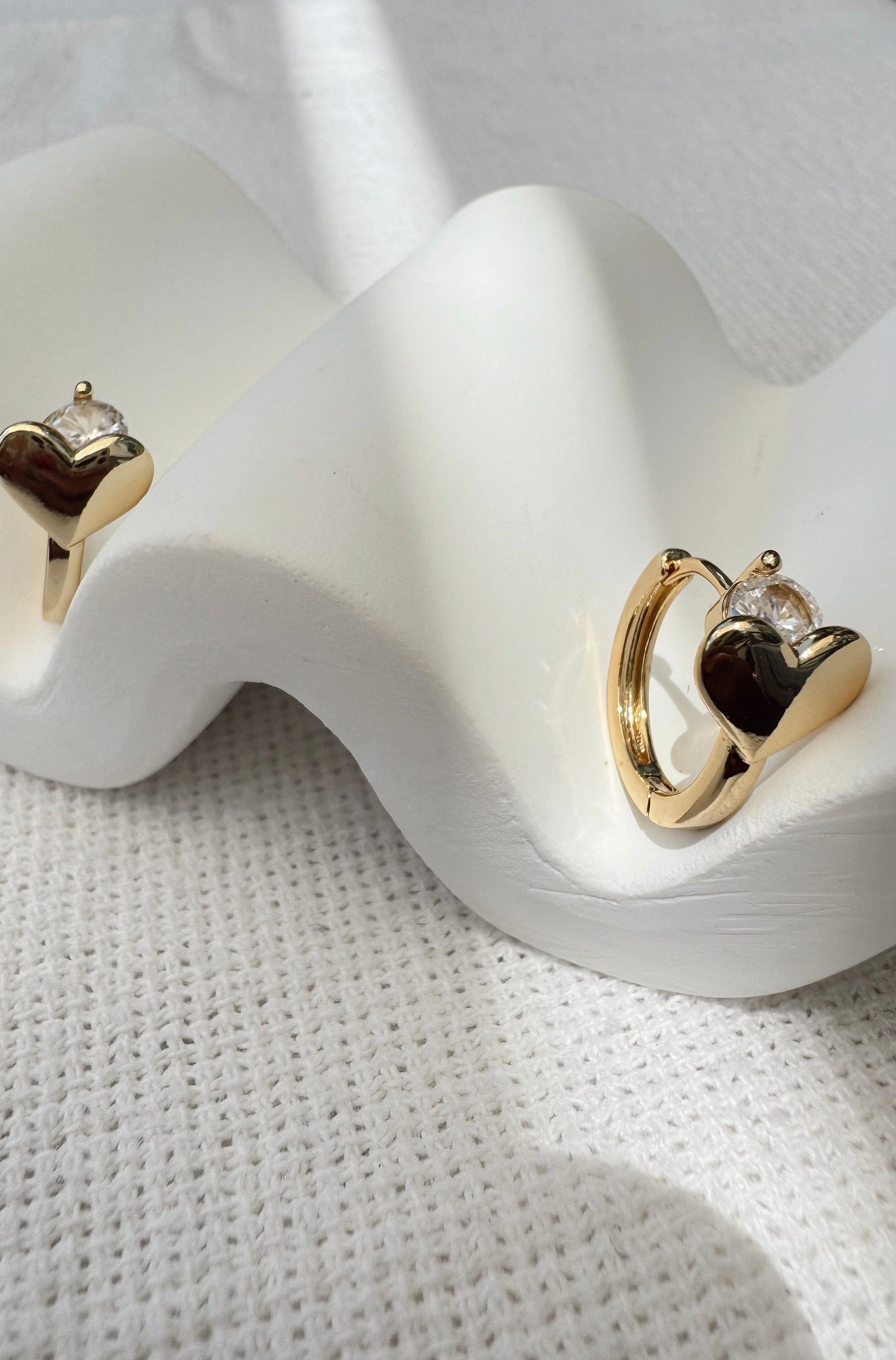 Golden Heart Hoop Earrings