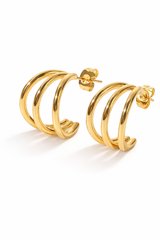 Triple Glow Hoop Studs