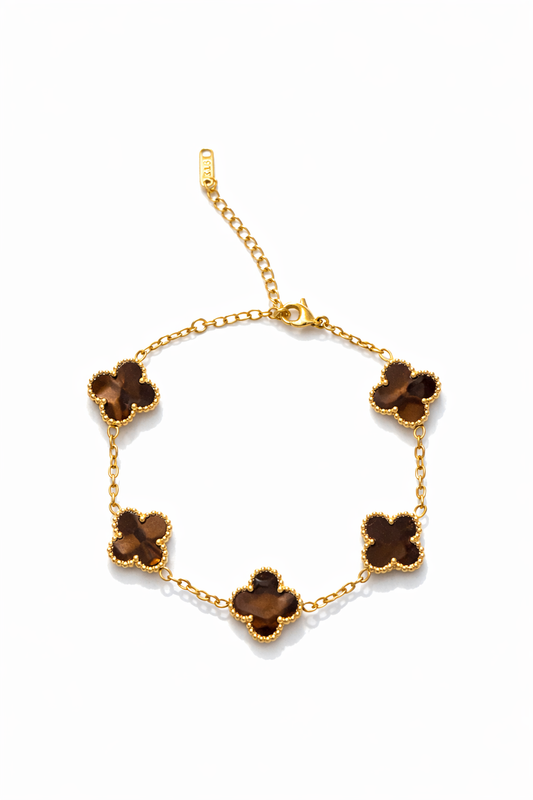 Golden Mocha Clover Bracelet