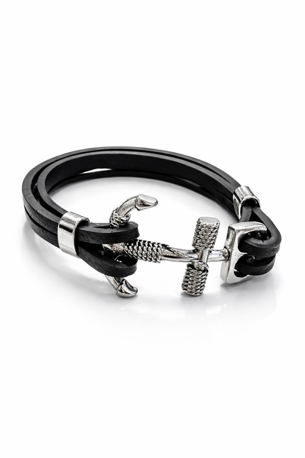 Anchor Leather Bracelet