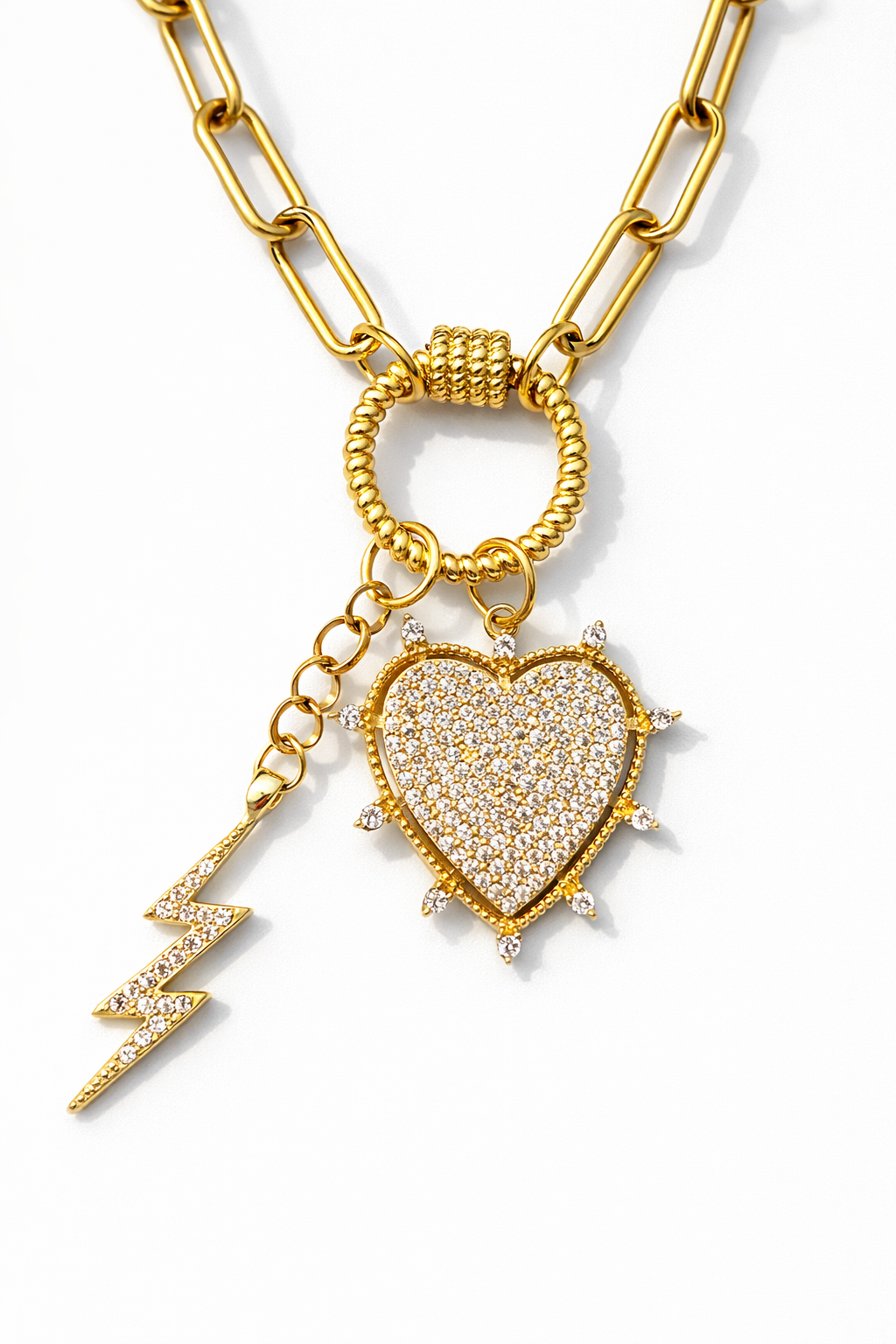 Golden Heart Lightning Necklace
