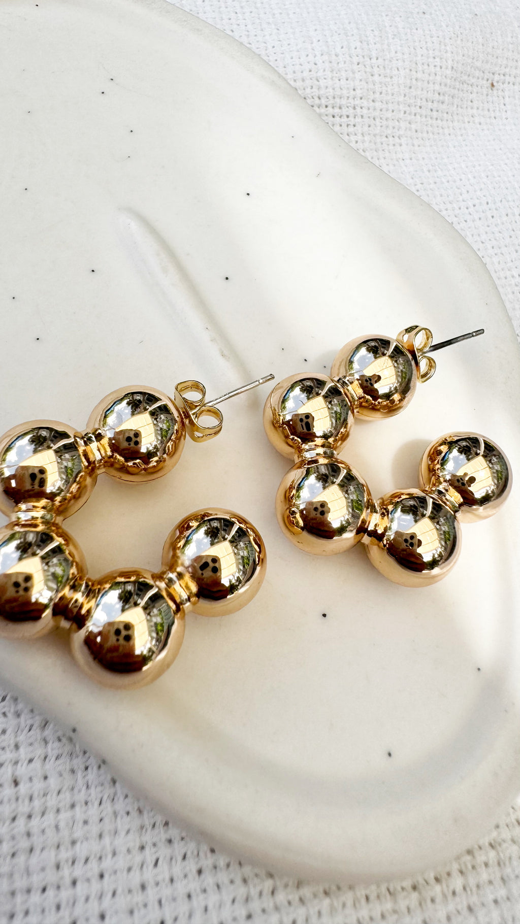 Golden Beads Hoops