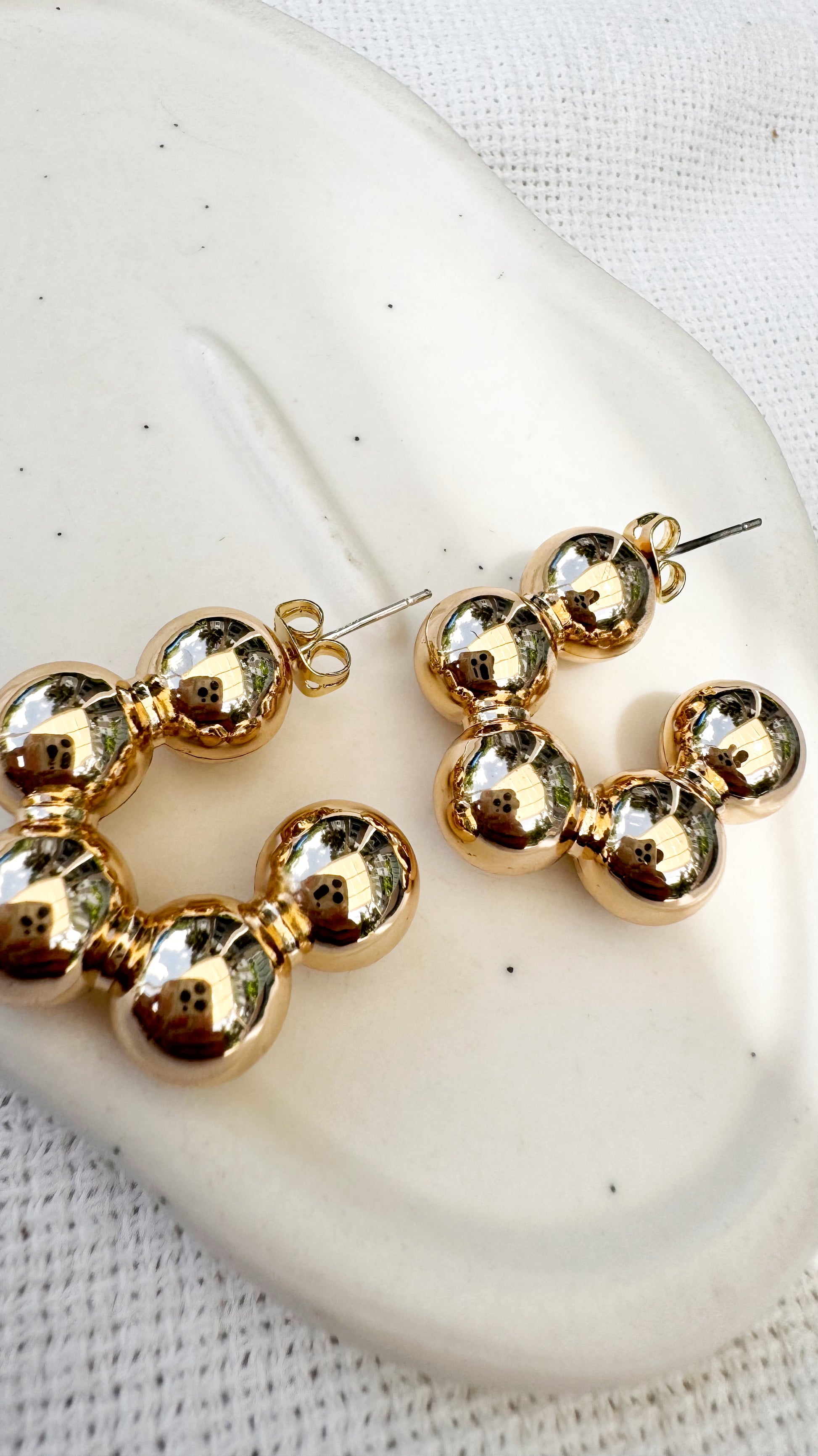 Golden Beads Hoops