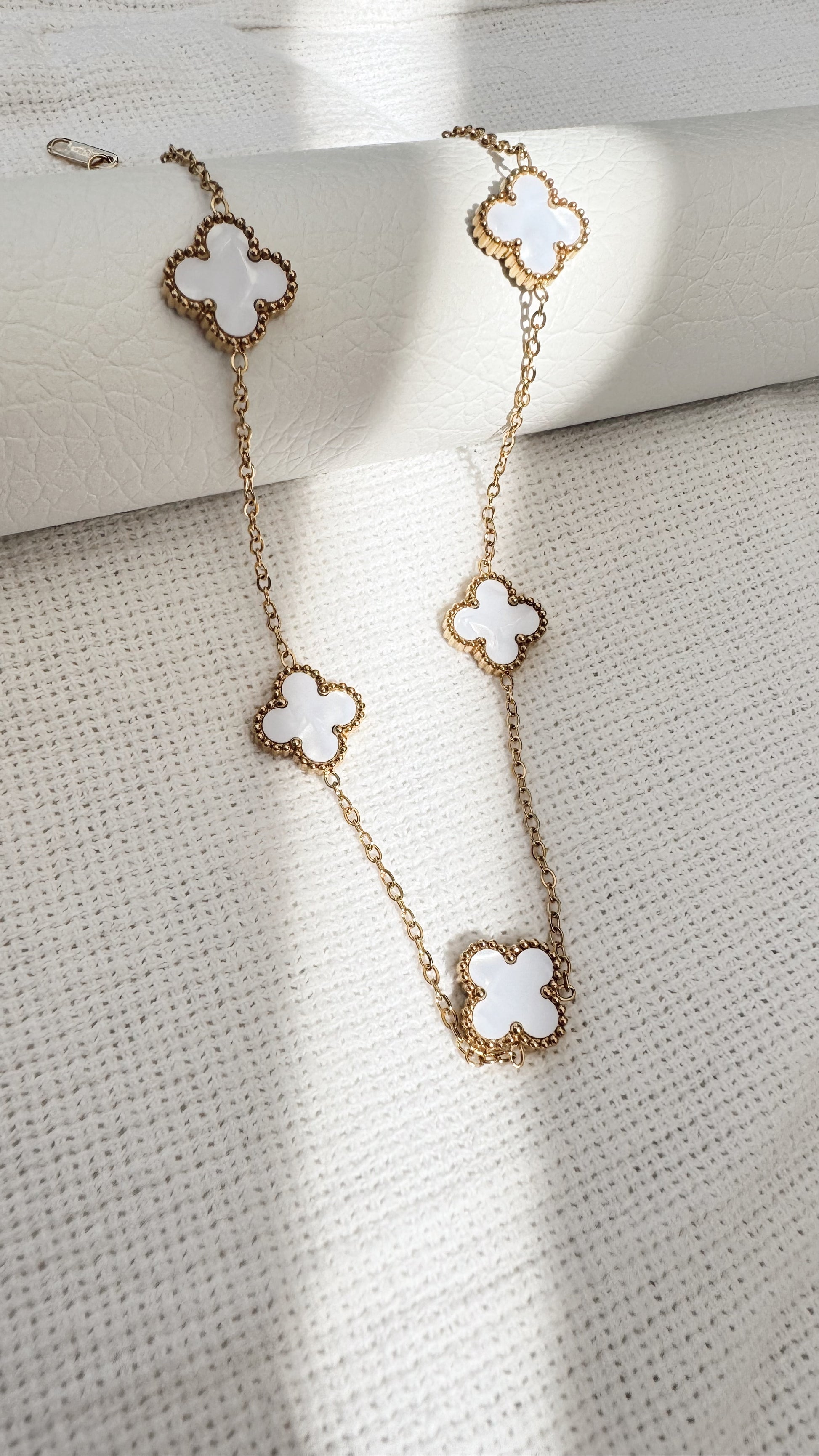 White Clover Charm Necklace