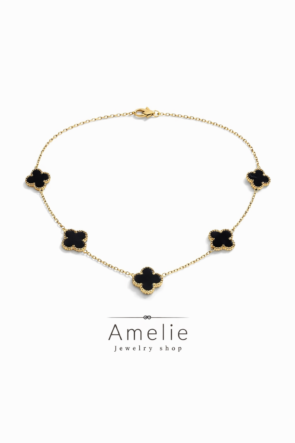 Black Clover Charm Necklace
