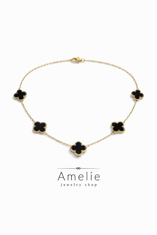 Black Clover Charm Necklace