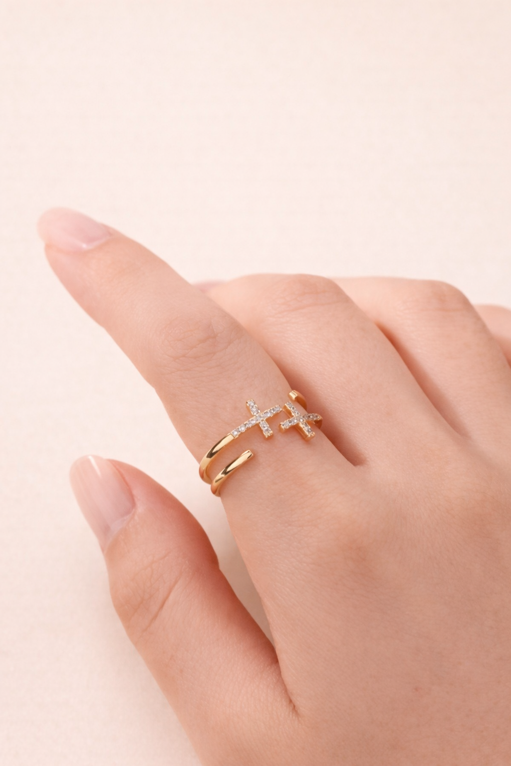 Golden Cross Grace Ring