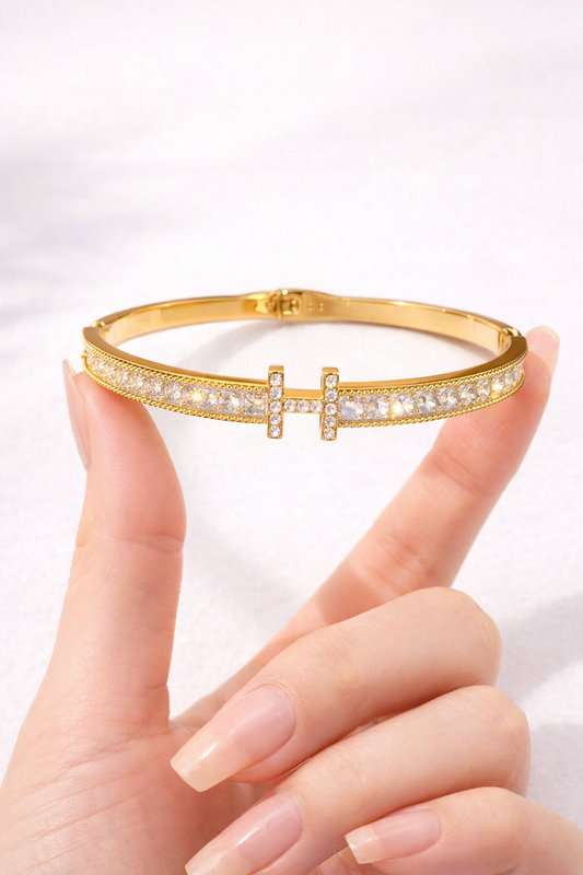 Double Bar Crystal Bracelet – Stainless Steel