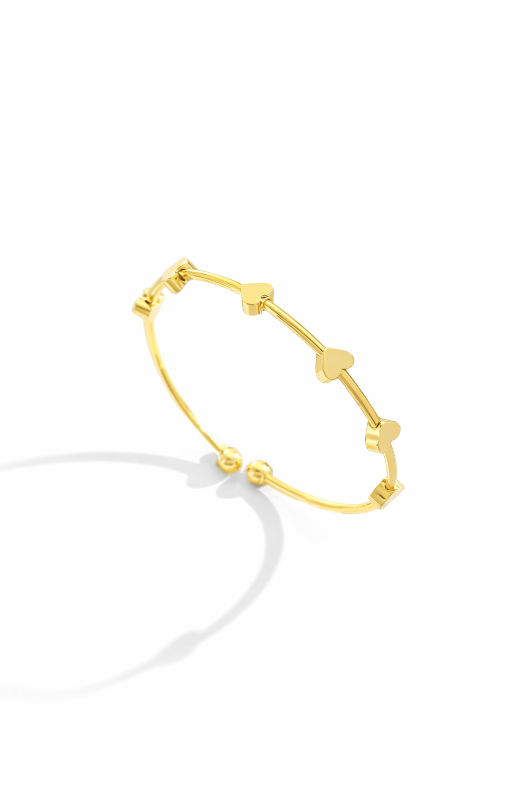 Golden Hearts Cuff Bracelet