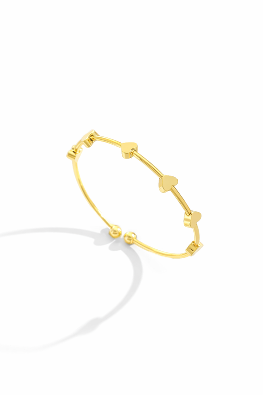 Golden Hearts Cuff Bracelet