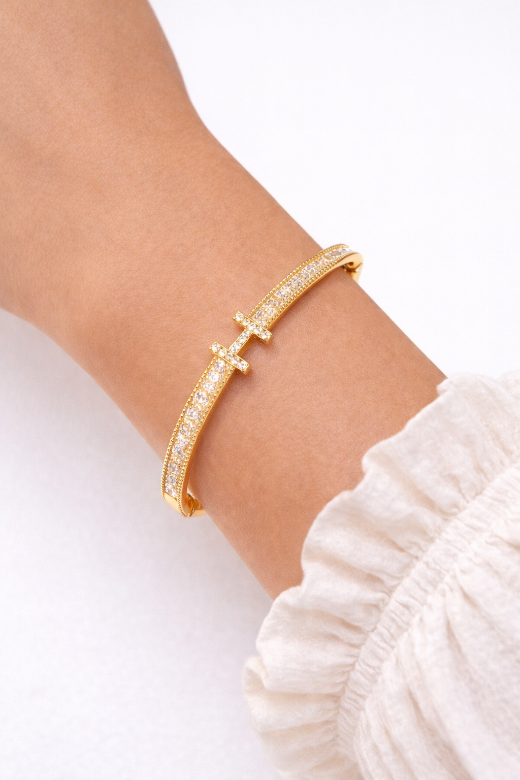 Double Bar Crystal Bracelet – Stainless Steel