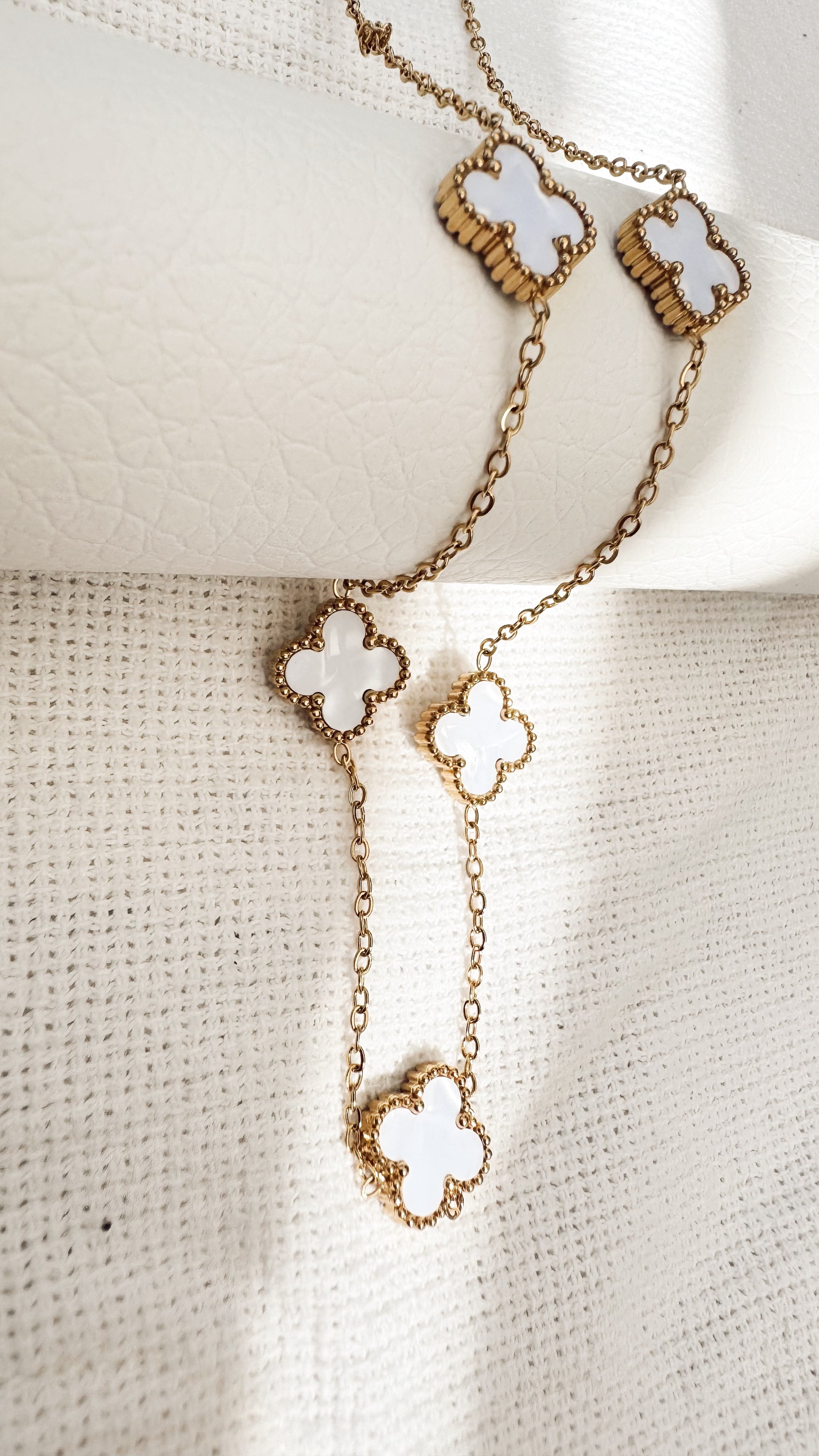 White Clover Charm Necklace