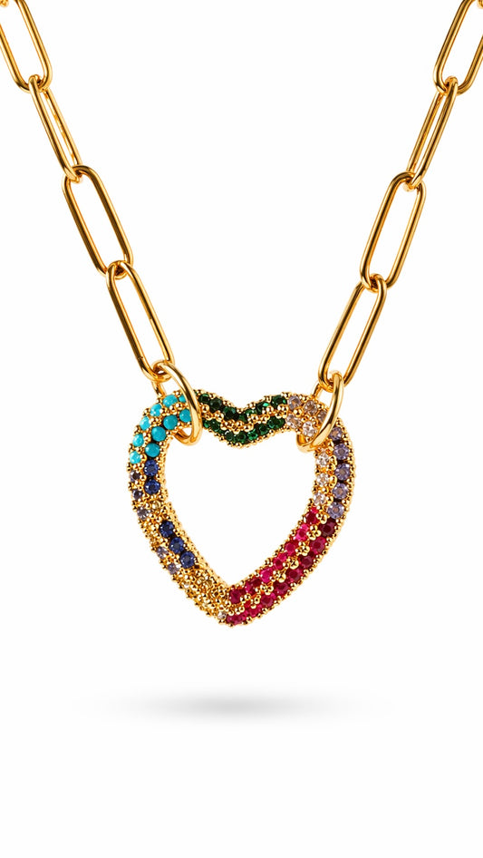 Radiant Color Heart Necklace