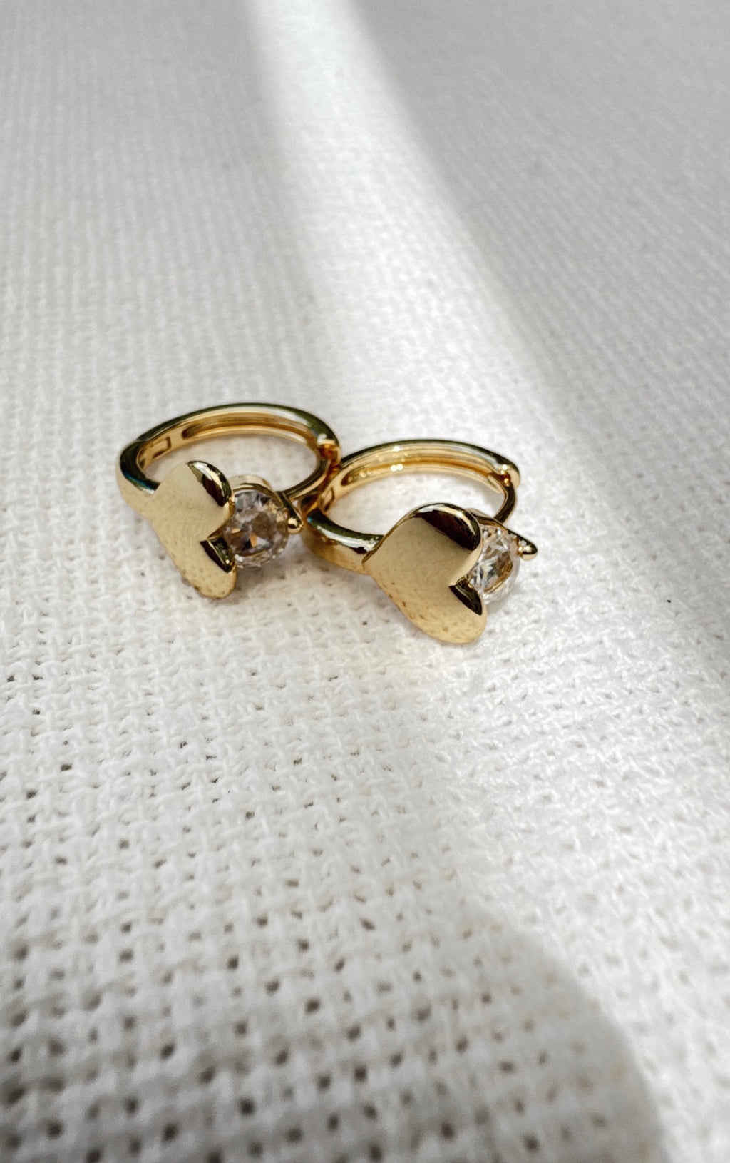 Golden Heart Hoop Earrings