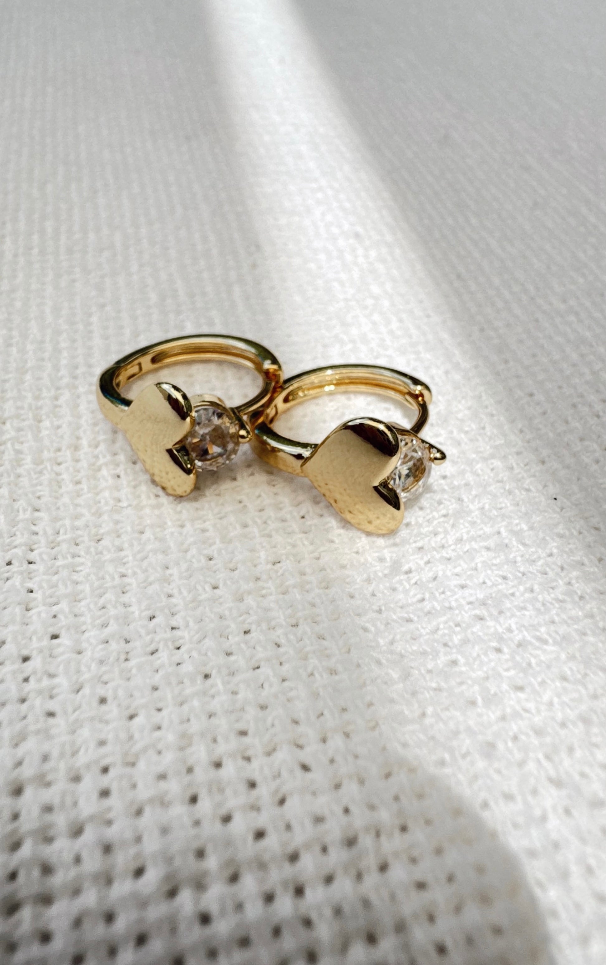 Golden Heart Hoop Earrings