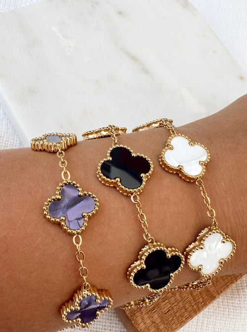 Black Clover Bracelet – Minimalist Luck Charm