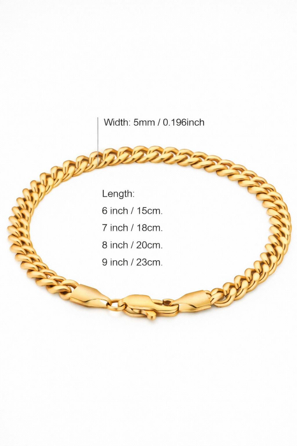 Men’s Gold Chain Bracelet – Stainless Steel