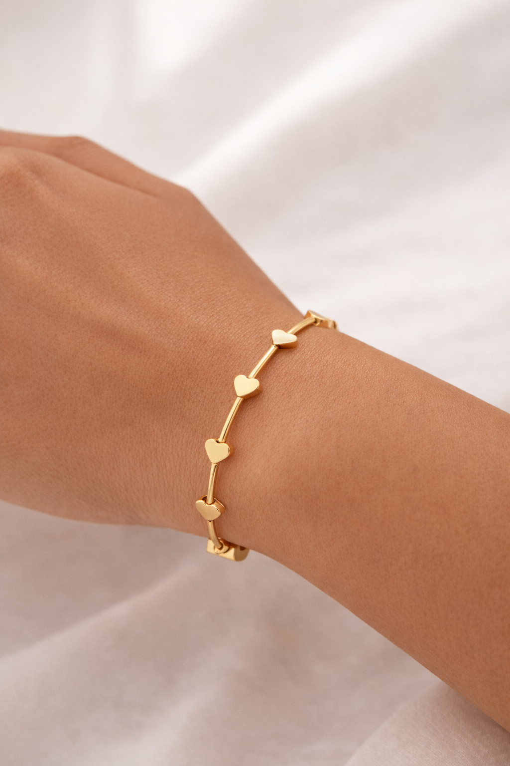 Golden Hearts Cuff Bracelet