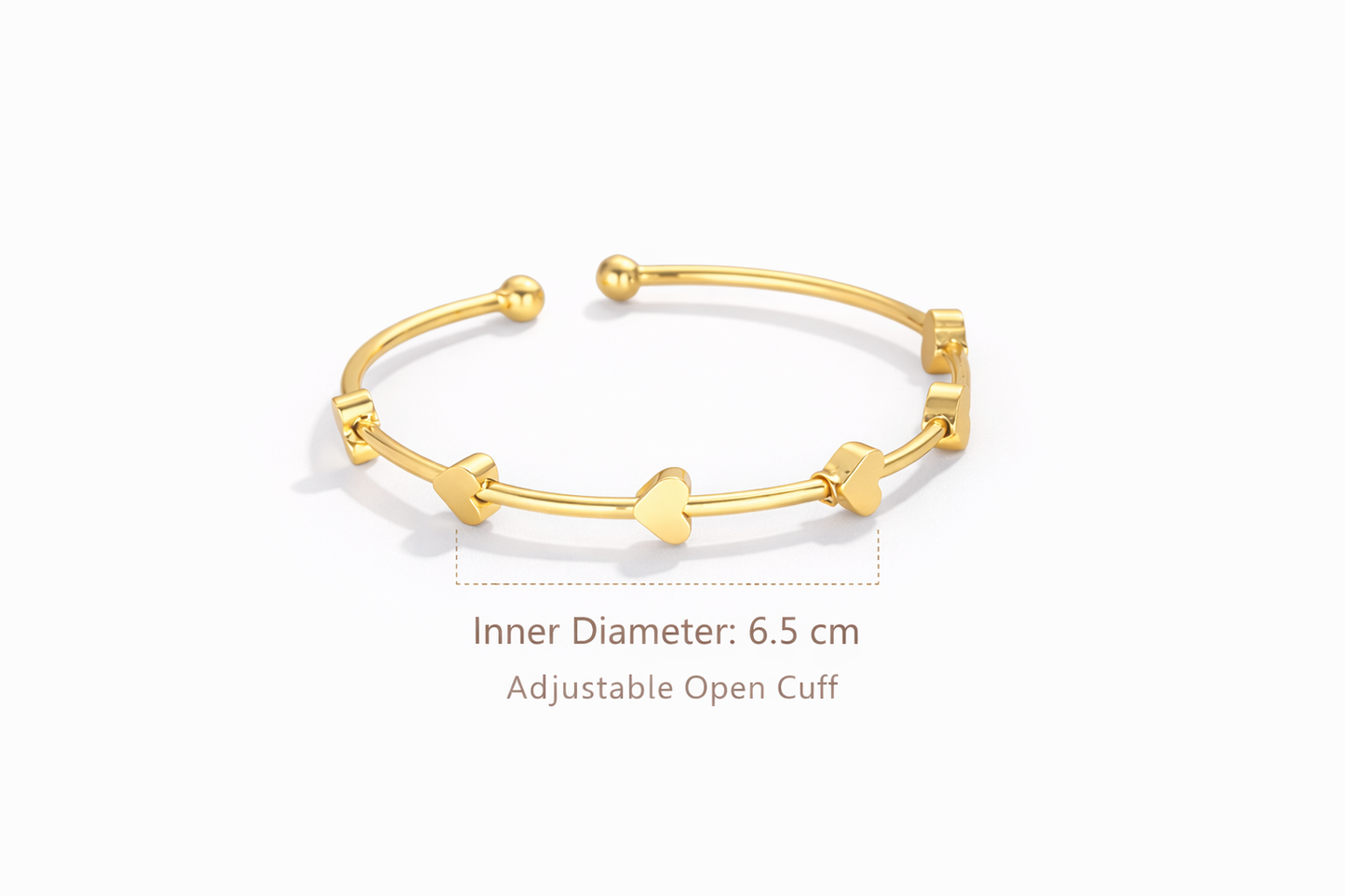 Golden Hearts Cuff Bracelet