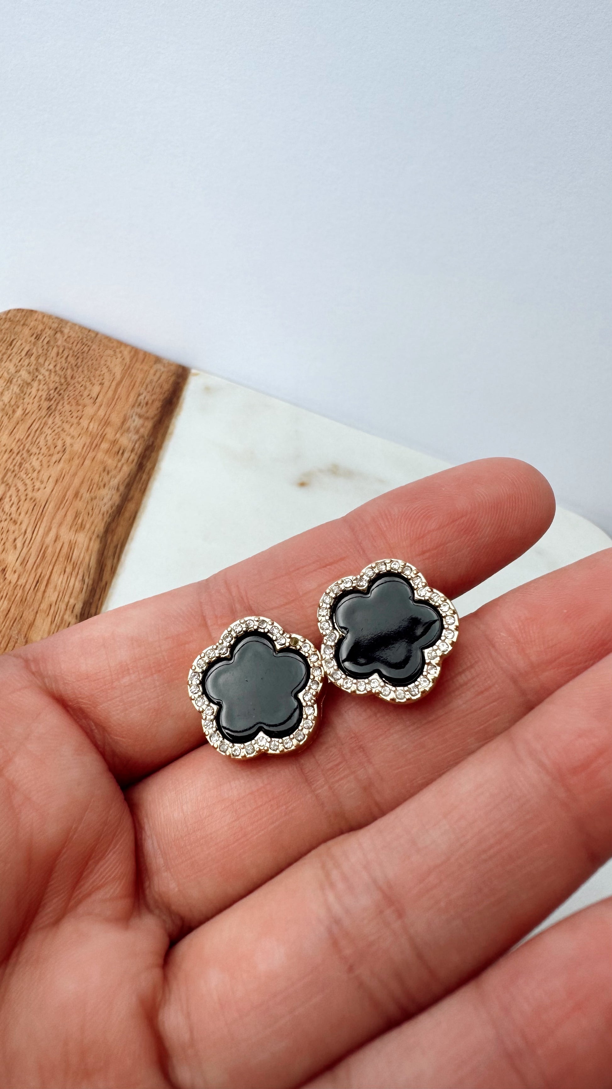 Black clover earrings